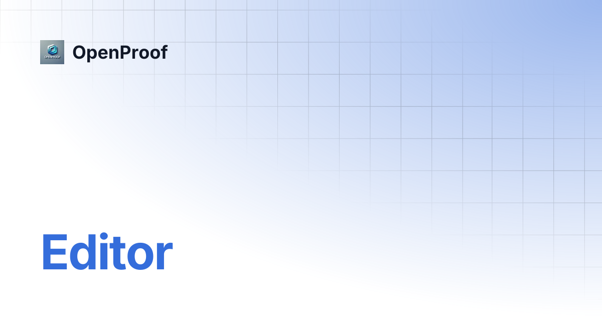 Editor | OpenProof
